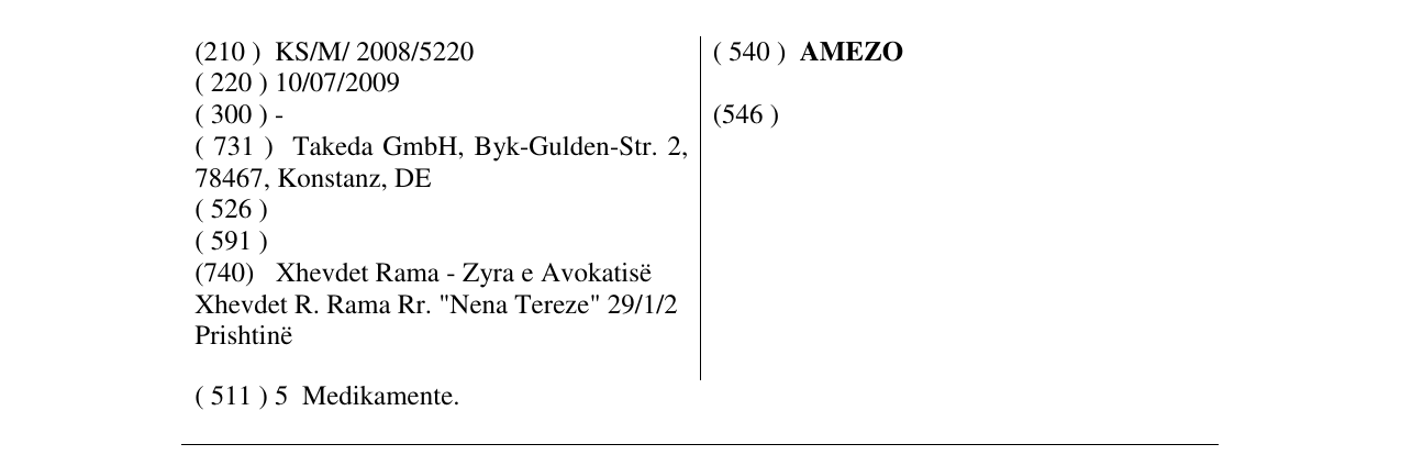 Zëri i markës AMEZO në buletin