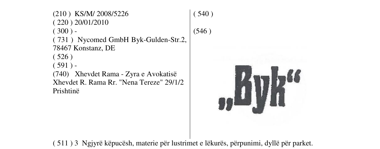 Zëri i markës Byk në buletin