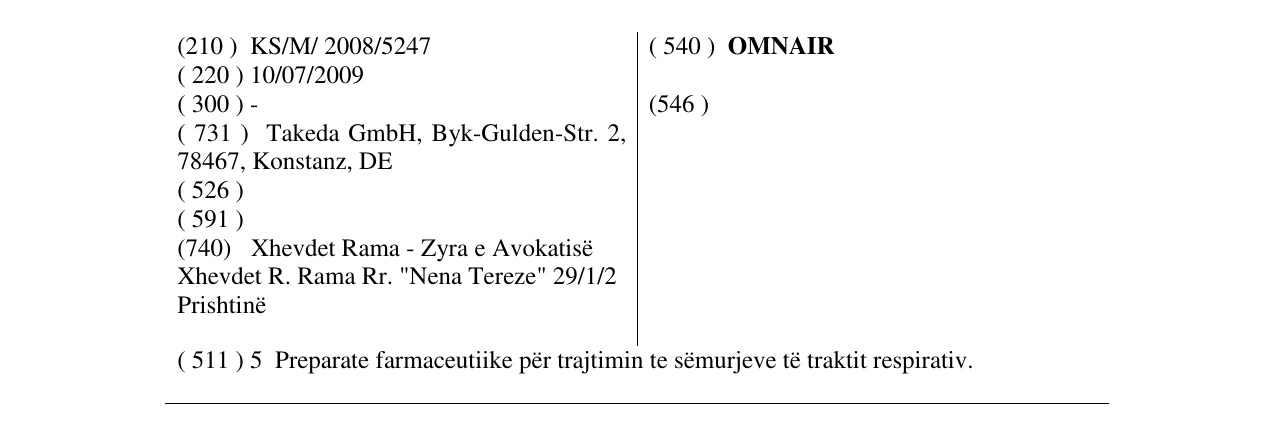 Zëri i markës OMNAIR në buletin