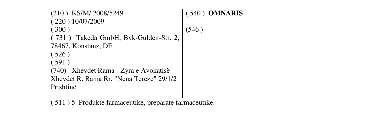 Zëri i markës OMNARIS në buletin