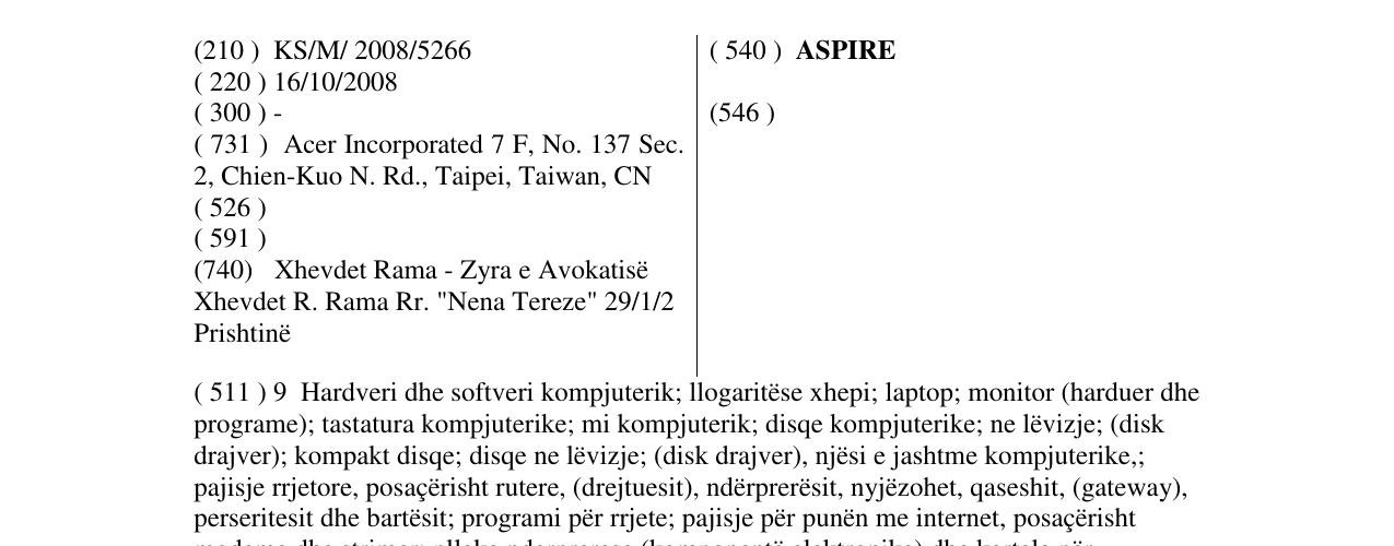 Zëri i markës ASPIRE në buletin