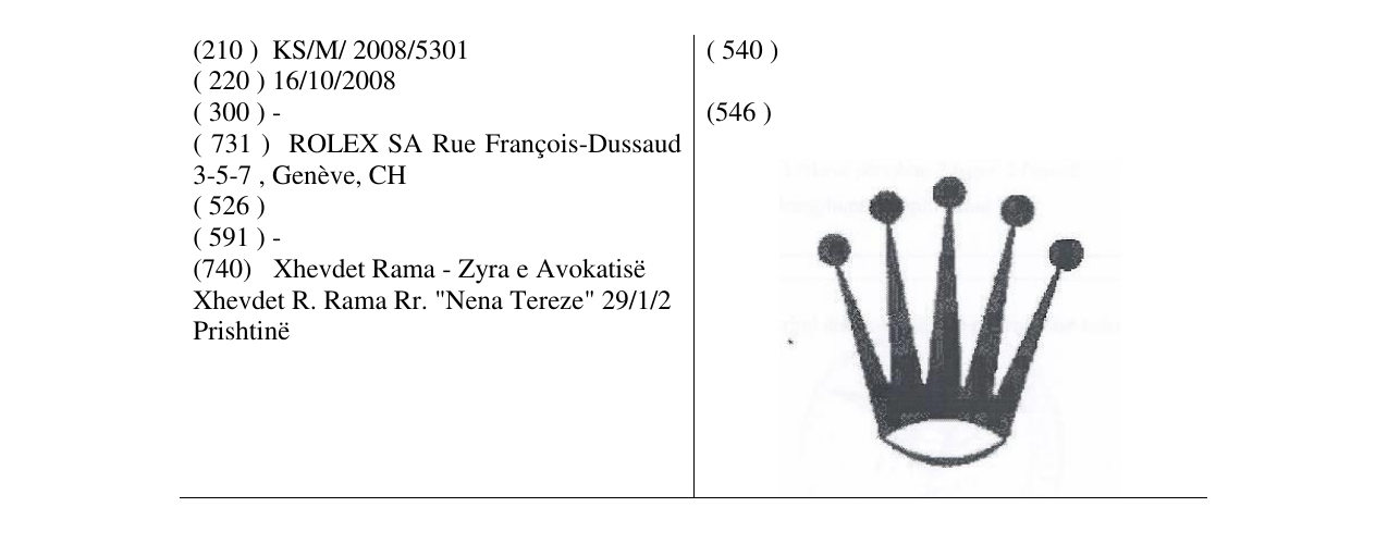 Zëri i markës Markë figurative në buletin