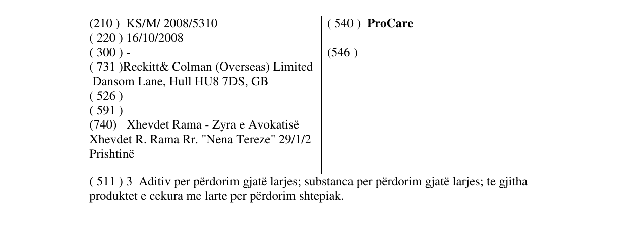 Zëri i markës ProCare në buletin