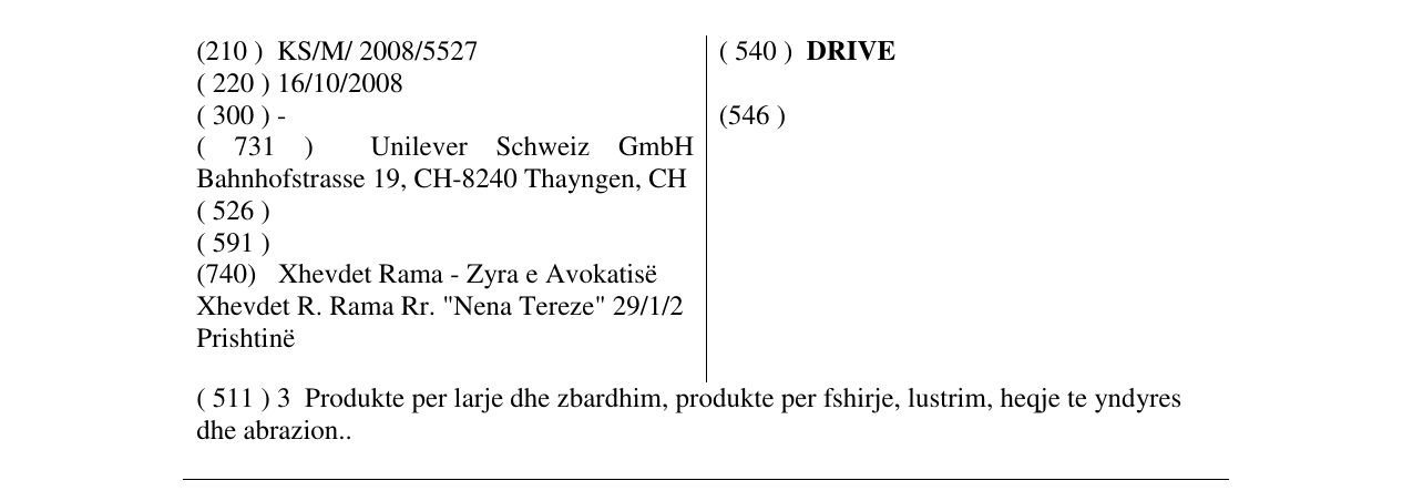 Zëri i markës DRIVE në buletin