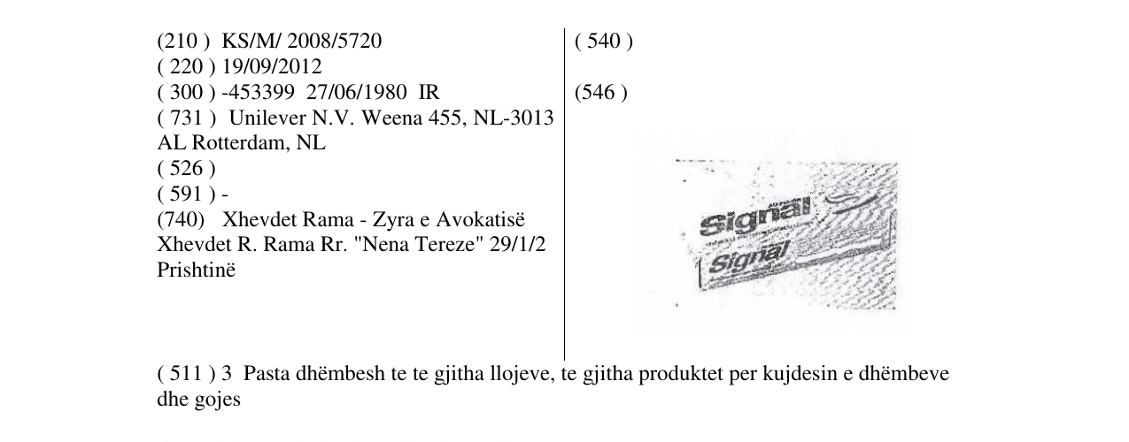 Zëri i markës SIGNAL në buletin