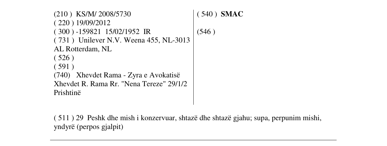 Zëri i markës SMAC në buletin