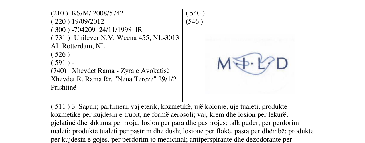 Zëri i markës M · I · L · D në buletin