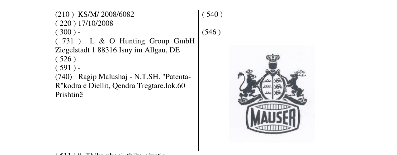 Zëri i markës MAUSER në buletin