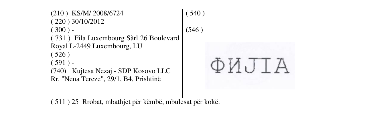 Zëri i markës F¿JIA në buletin