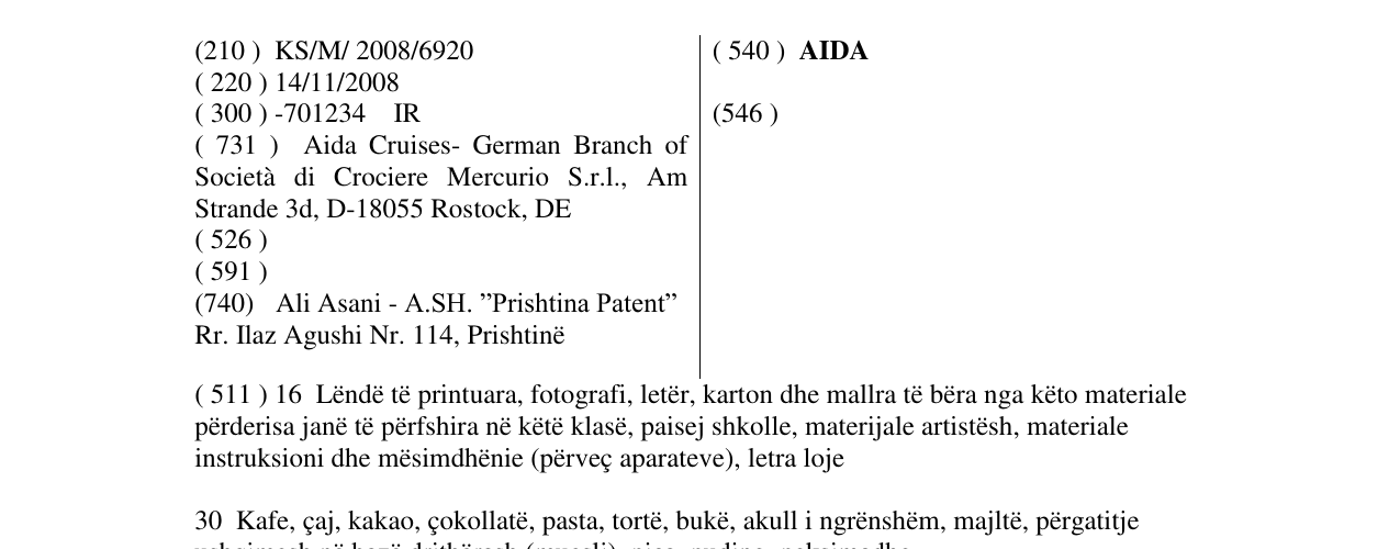 Zëri i markës AIDA në buletin