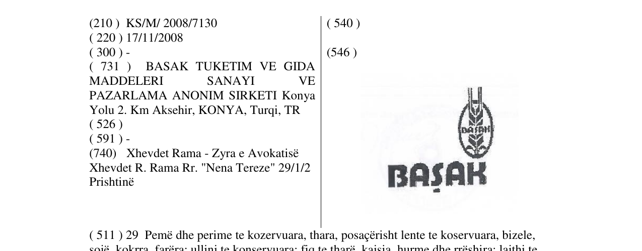 Zëri i markës Markë figurative në buletin