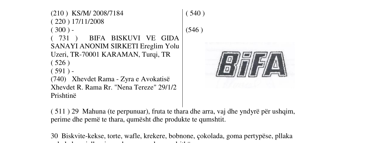 Zëri i markës BIFA në buletin
