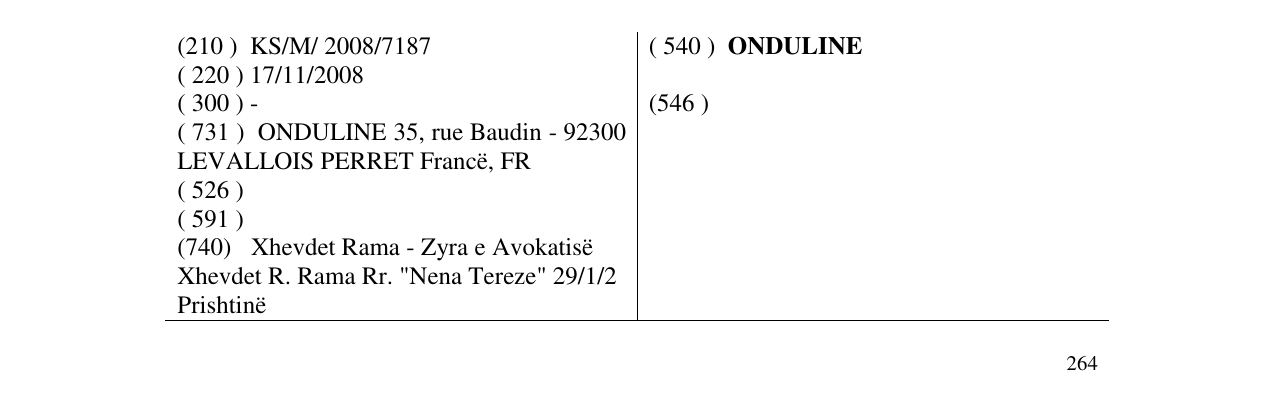 Zëri i markës ONDULINE në buletin