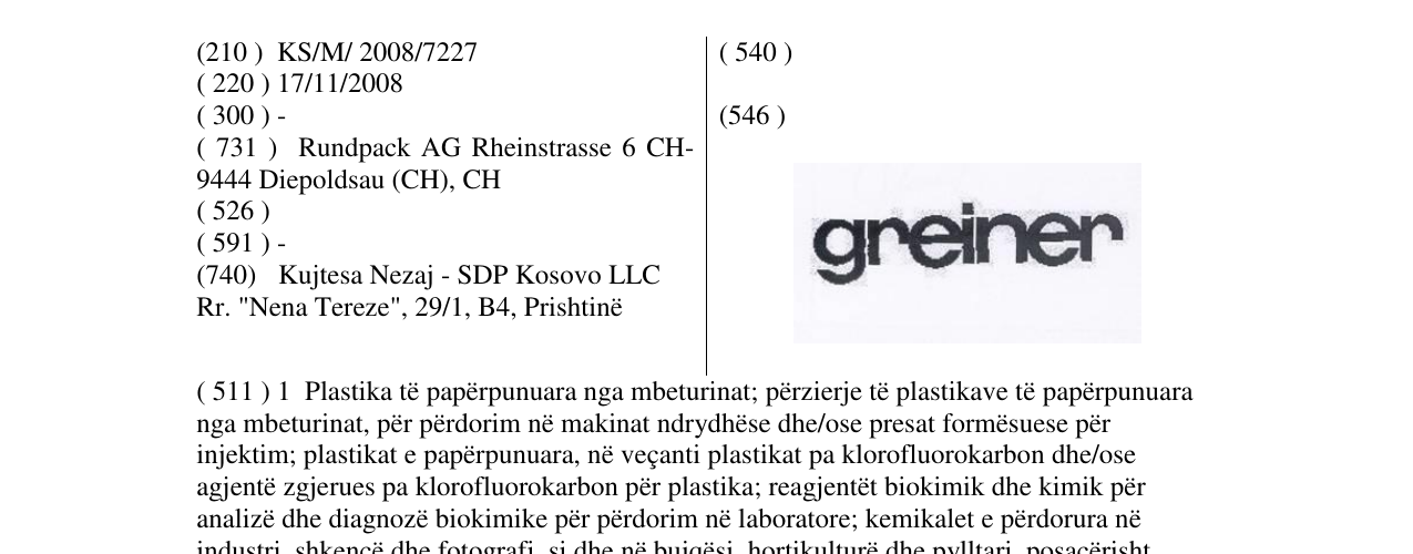 Zëri i markës greiner në buletin
