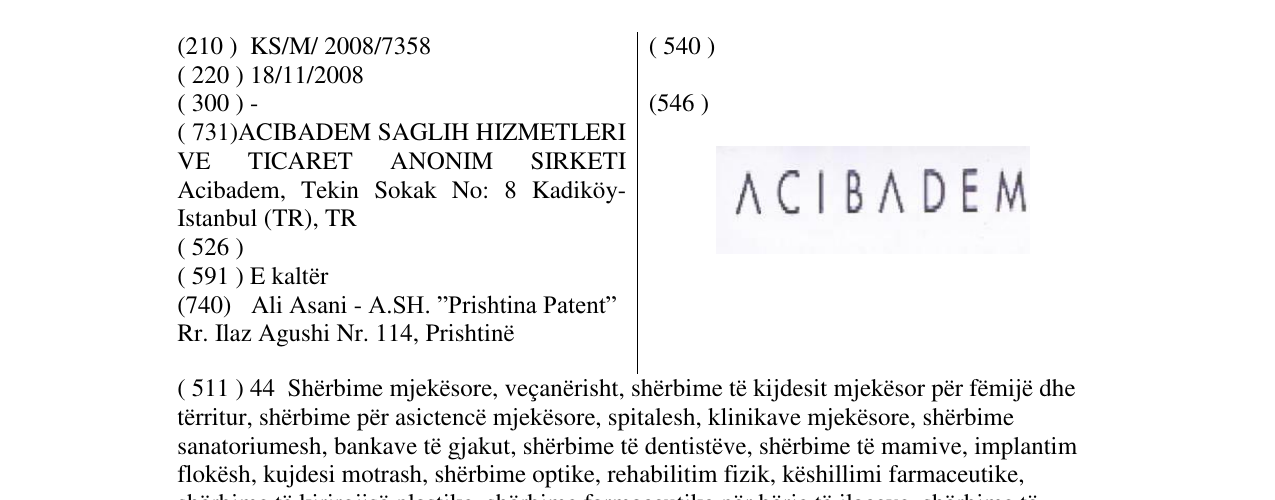 Zëri i markës ACIBADEM në buletin