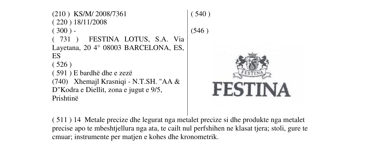 Zëri i markës Markë figurative në buletin
