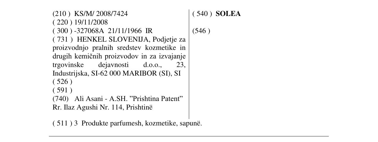 Zëri i markës SOLEA në buletin