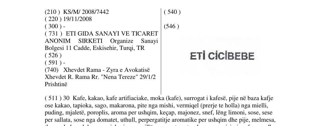 Zëri i markës ETI CICIBEBE në buletin