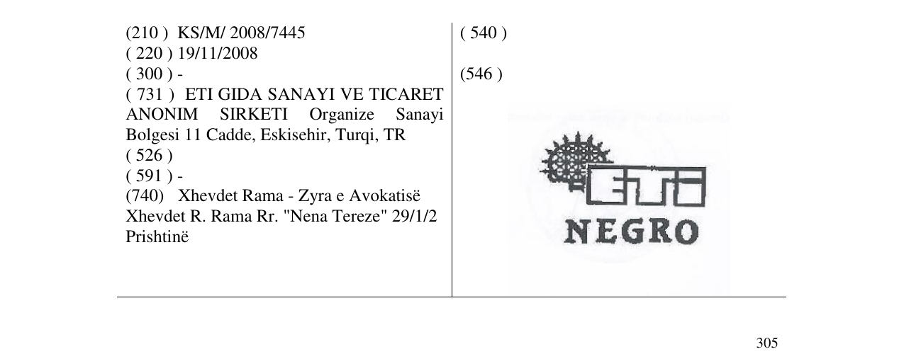 The entry of the trademark Figurative mark in the bulletin
