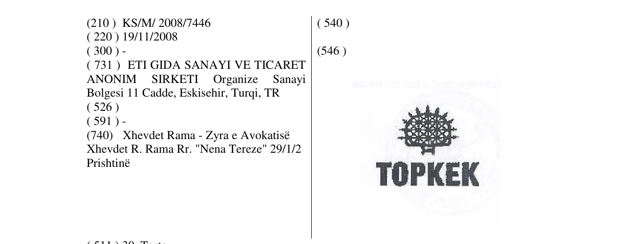 Zëri i markës TOPKEK në buletin