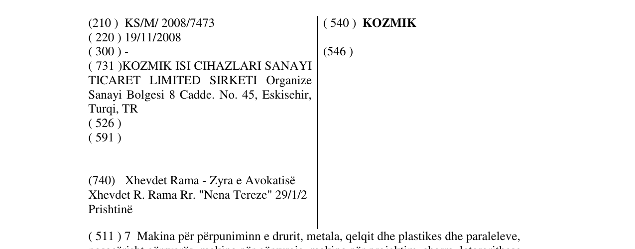 Zëri i markës KOZMIK në buletin