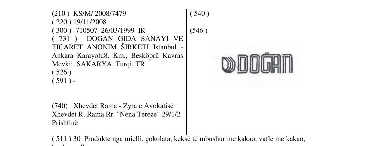 Zëri i markës Markë figurative në buletin