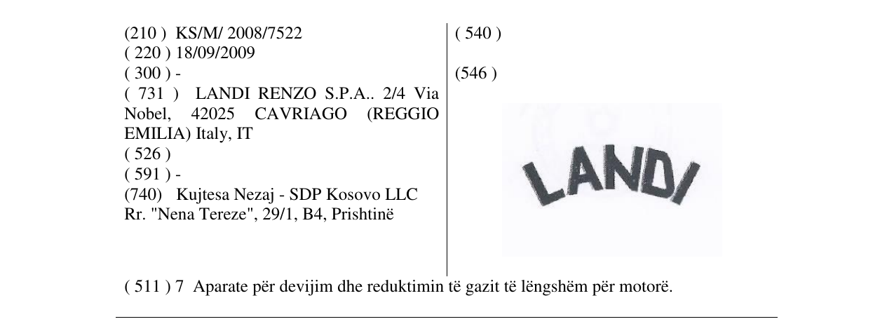 Zëri i markës LANDI në buletin