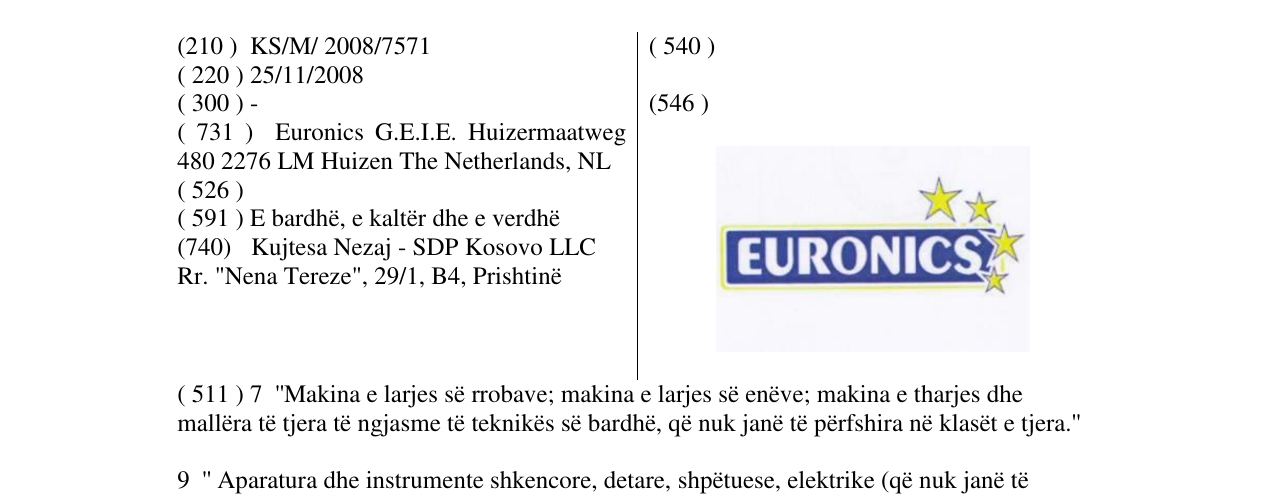 Zëri i markës EURONICS në buletin