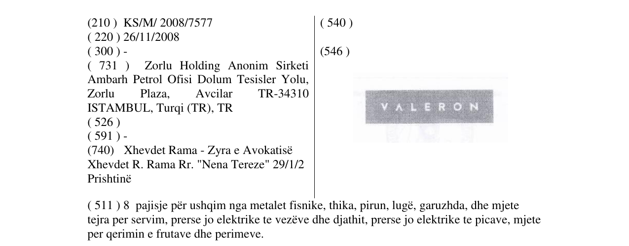 Zëri i markës Markë figurative në buletin