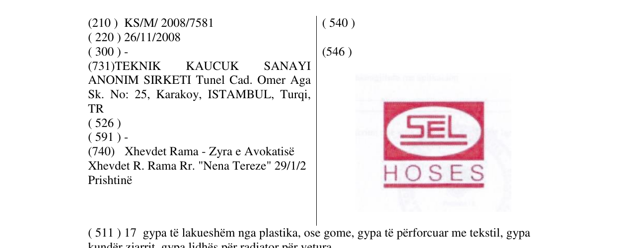 Zëri i markës SEL HOSES në buletin