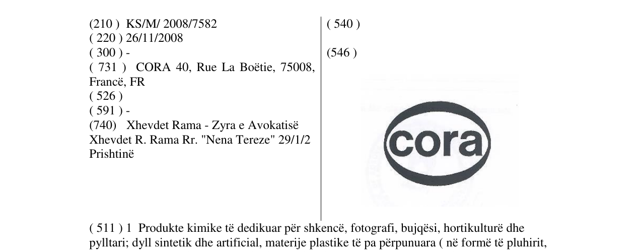 Zëri i markës CORA në buletin
