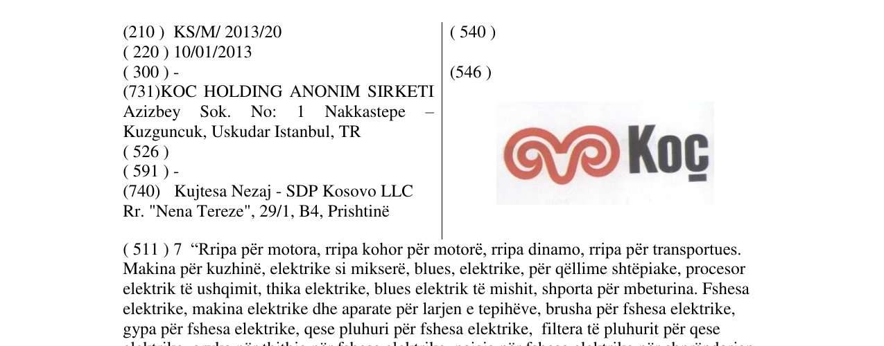 Zëri i markës Markë figurative në buletin