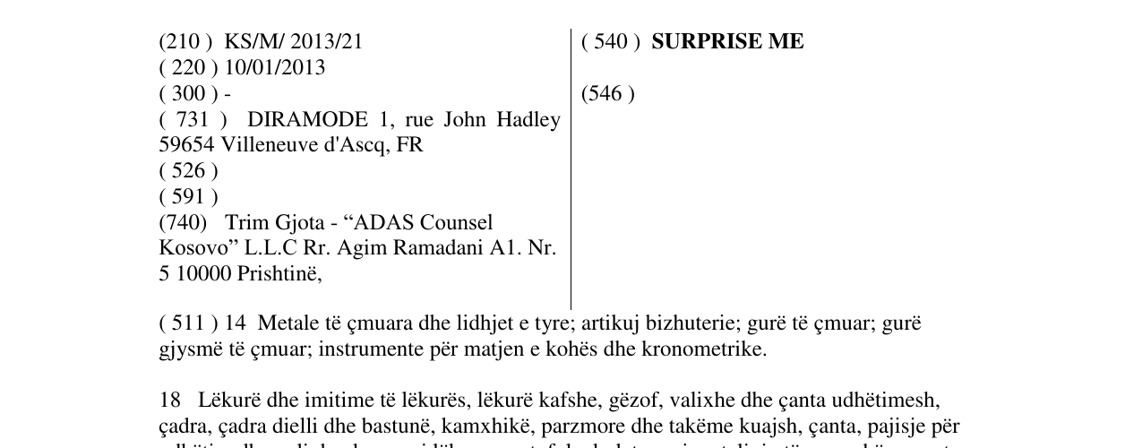 Zëri i markës SURPRISE ME në buletin