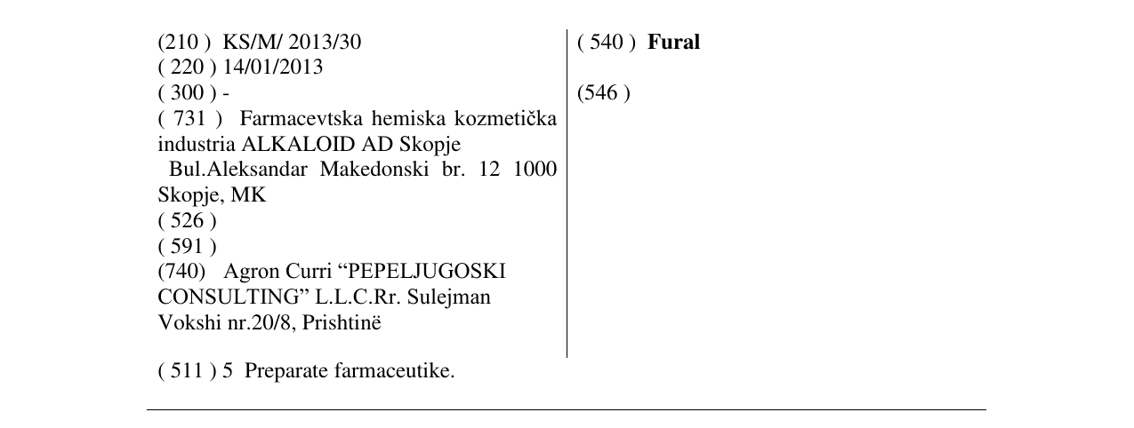 Zëri i markës Fural në buletin