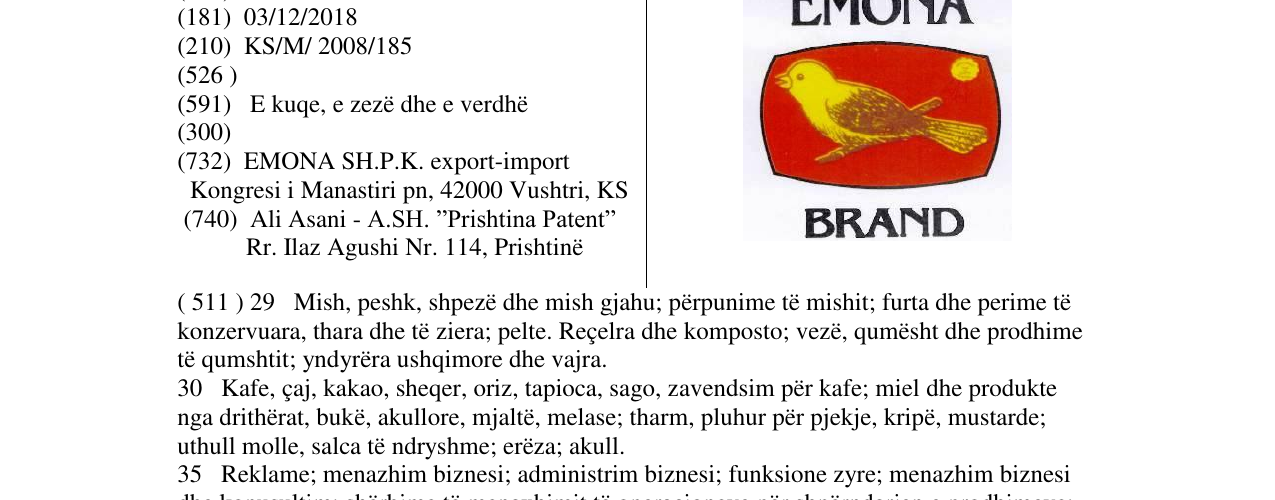 Zëri i markës Markë figurative në buletin
