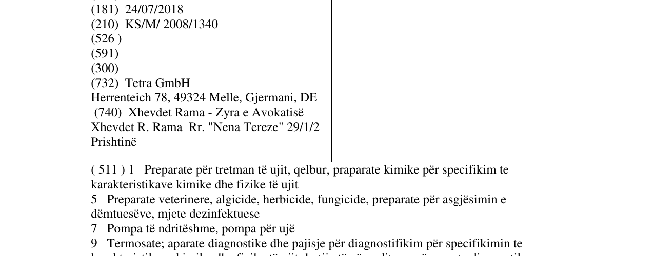 Zëri i markës Tetra në buletin