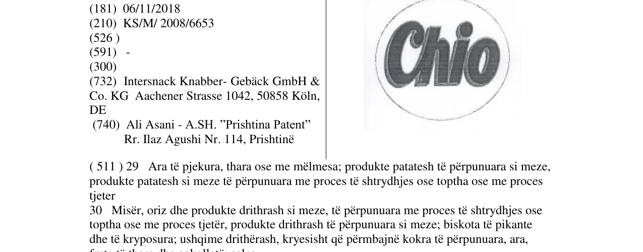 Zëri i markës CHIO në buletin