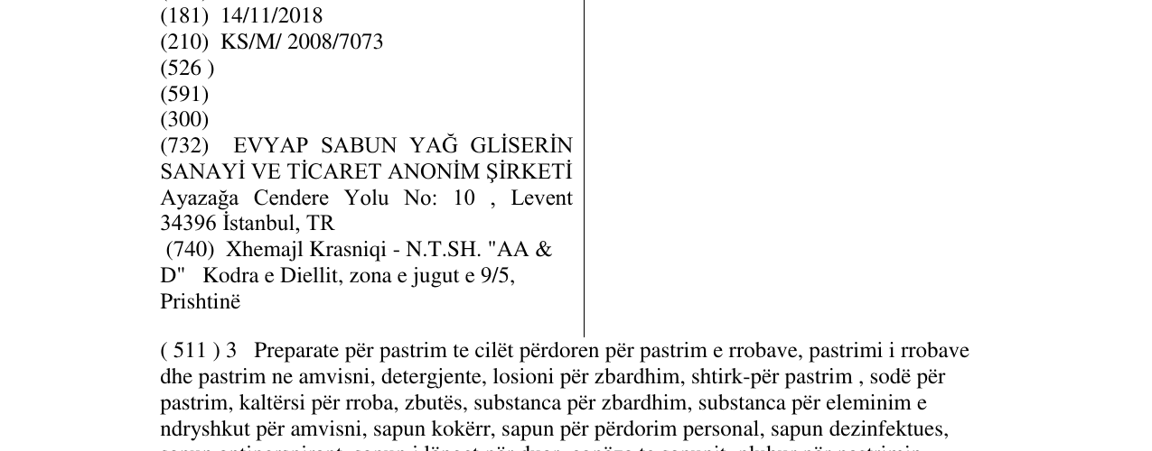 Zëri i markës EVY LADY në buletin