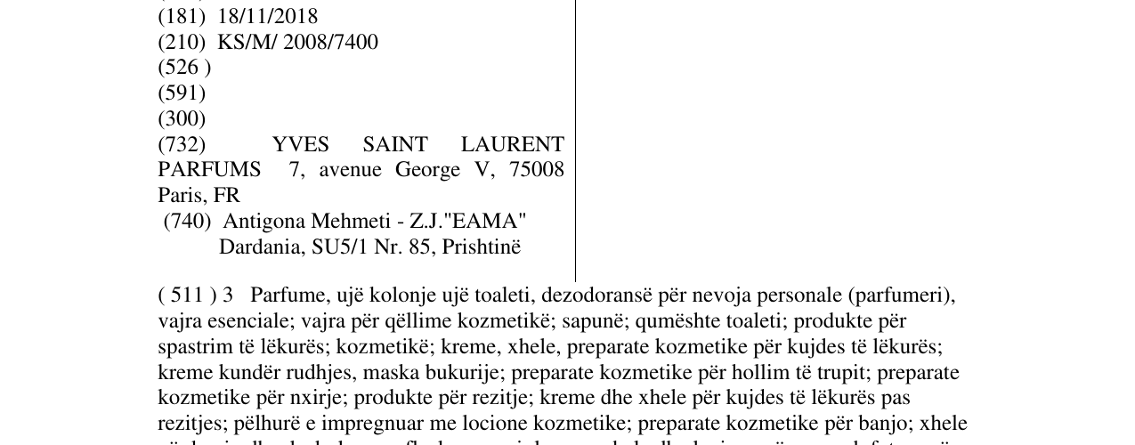 Zëri i markës YSL në buletin