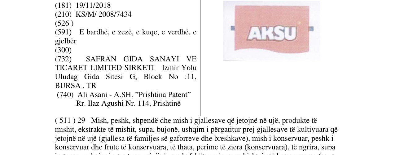 Zëri i markës AKSU në buletin