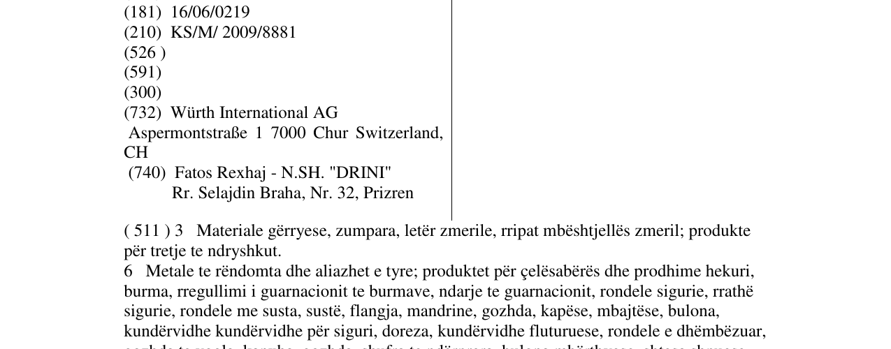 The entry of the trademark ZEBRA in the bulletin