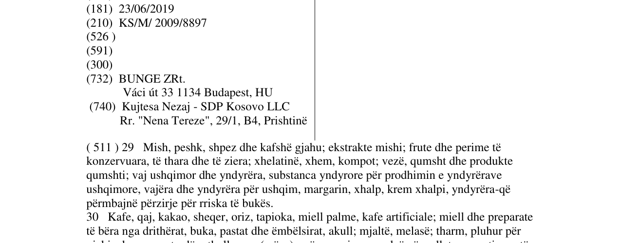 Zëri i markës FLORIOL në buletin