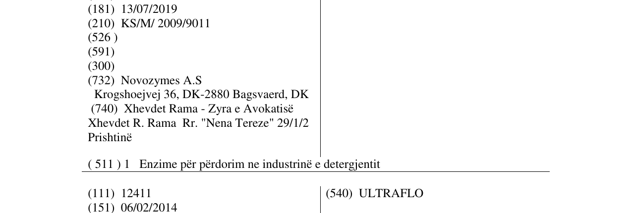 Zëri i markës CAREZYME në buletin