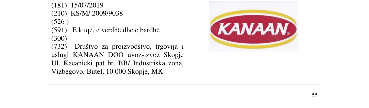 Zëri i markës KANAAN në buletin