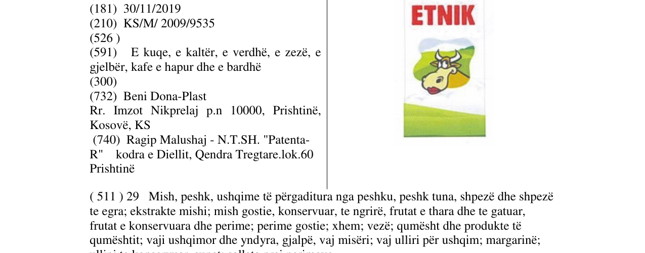 Zëri i markës ETNIK në buletin