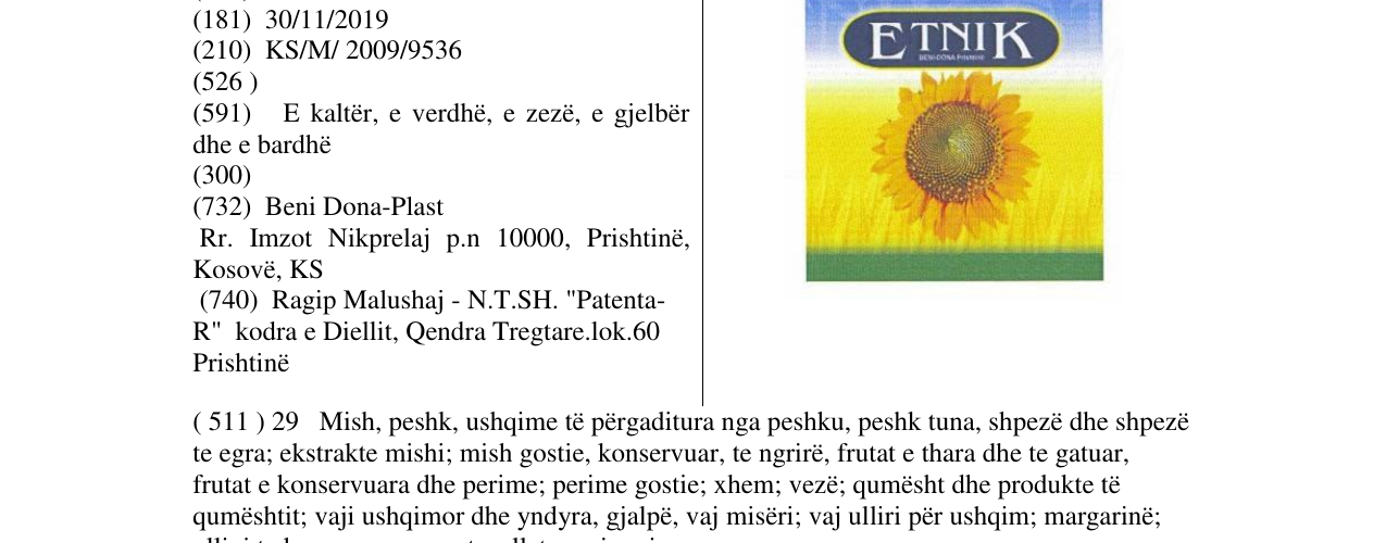 Zëri i markës ETNIK në buletin