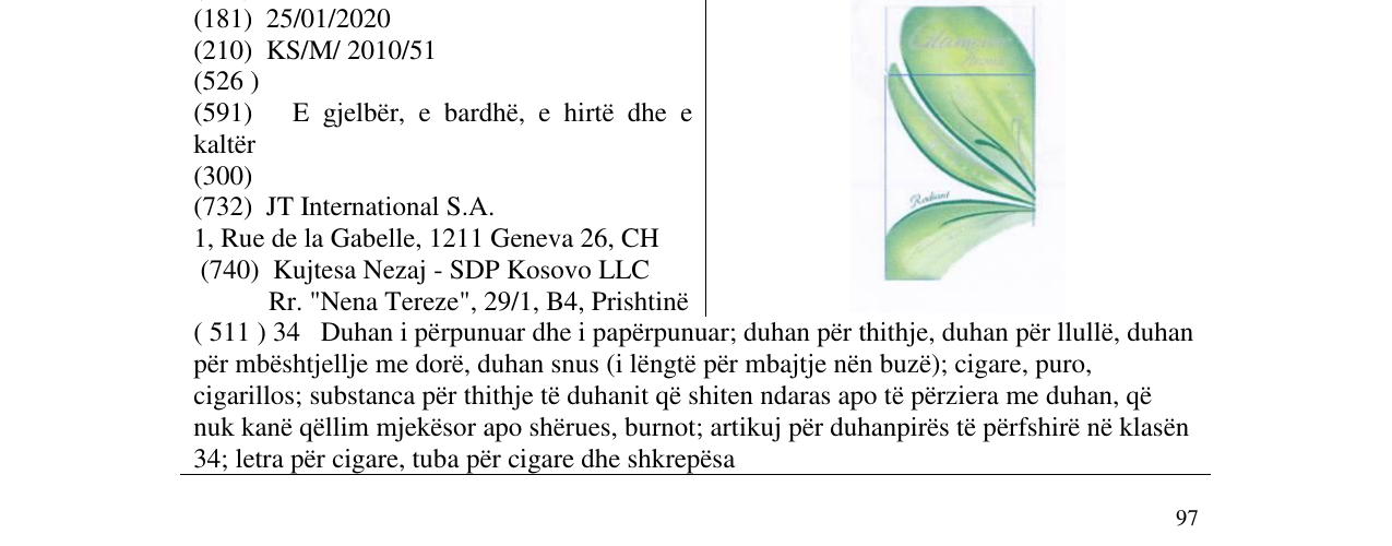 Zëri i markës Markë figurative në buletin