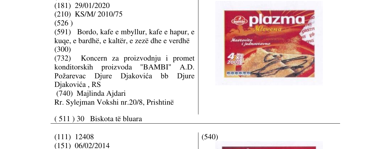 Zëri i markës plazma në buletin