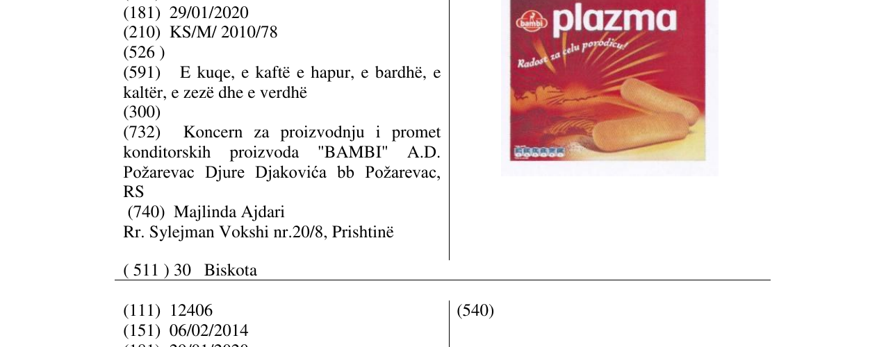 Zëri i markës plazma në buletin