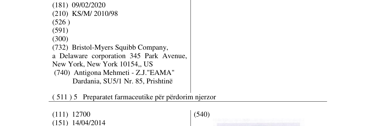 Zëri i markës NULOJIX në buletin